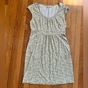 Boden Yellow and Gray Patterned Knit Dress with pockets